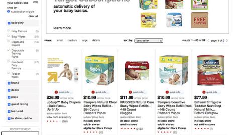Target.com 'Subscriptions' Shop